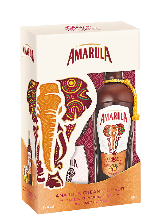Amarula Amarula, Fruit Cream met 2 glazen in gift