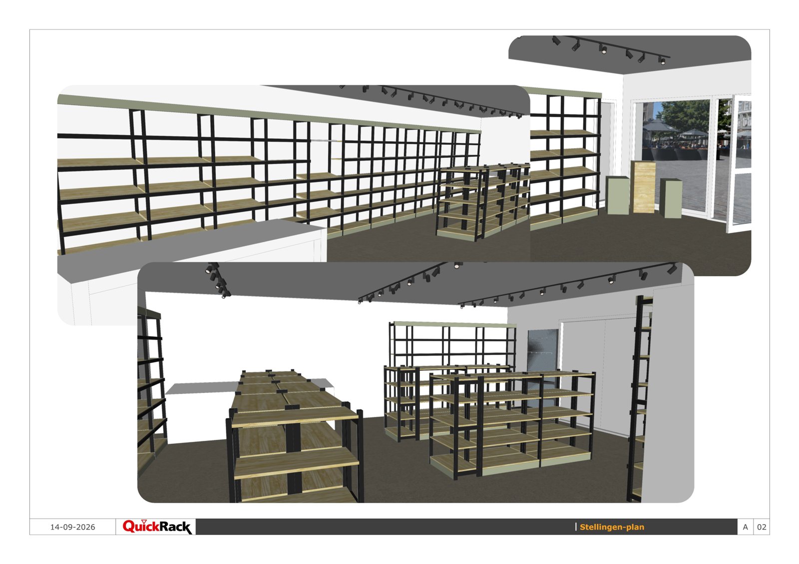 Quickrack Winkelontwerp en 3D-plan op maat